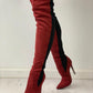 Contrast Color Splicing Over The Knee Boots