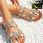 Lace Floral Double Strap Summer Beach Slippers