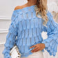 Boat Neck Bell Sleeve Knit Sweater