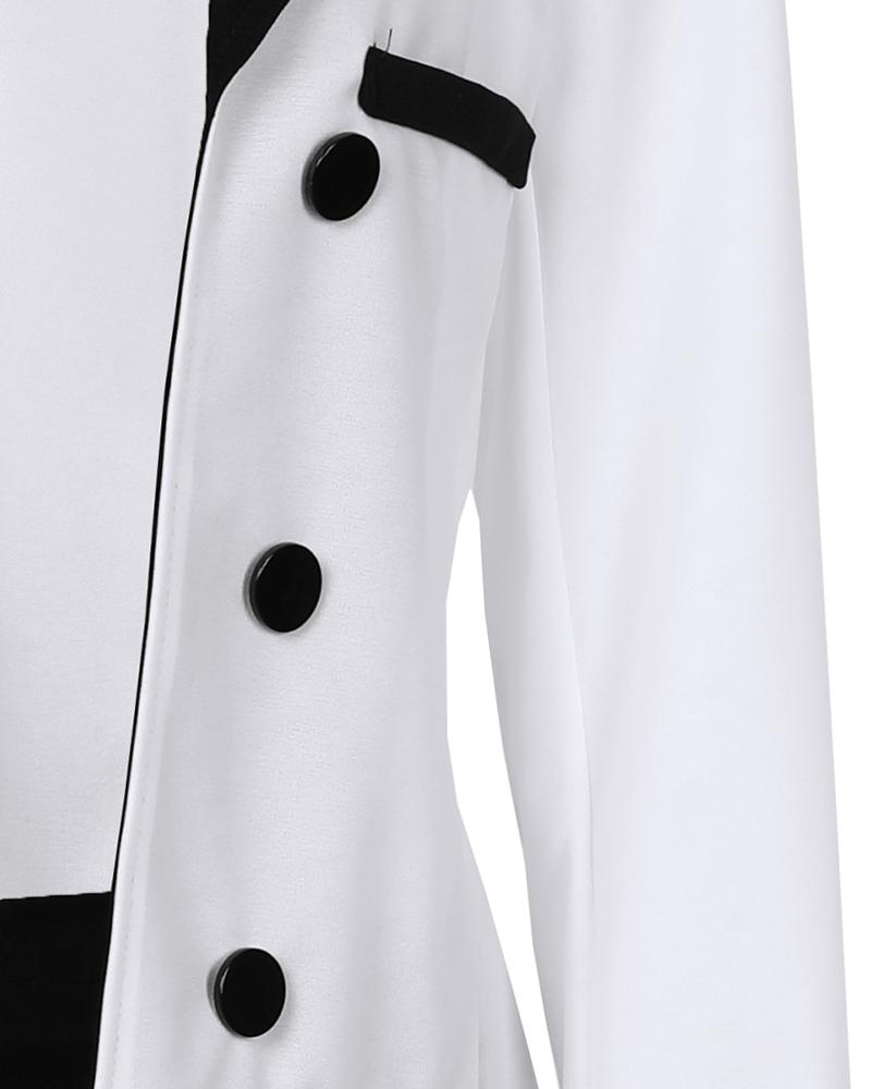 Double Breasted Blazer Coat & Plain Pants Set