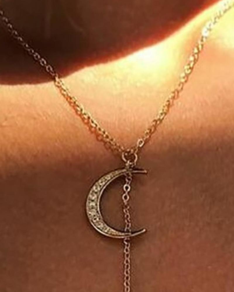 1pc Retro Moon Sun Pendant T Necklace