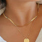 1pc Beaded Coin Pendant Chain Necklace