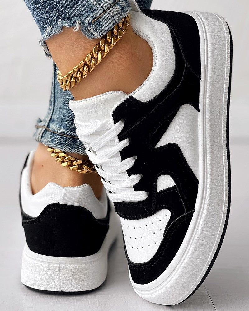 Breathable Platform Lace up Sneakers