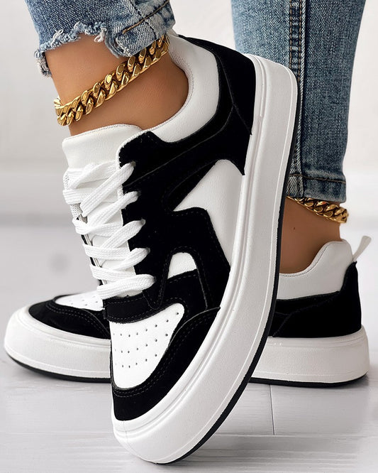 Breathable Platform Lace up Sneakers