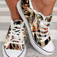 Marble Print Raw Hem Lace up Sneakers