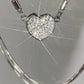 1pc Faux Zircon Magnet Heart Pendant Necklace