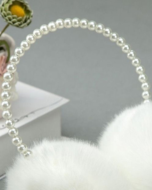 1PCS Faux Fur Beaded Winter Earmuffs Ear Warmers