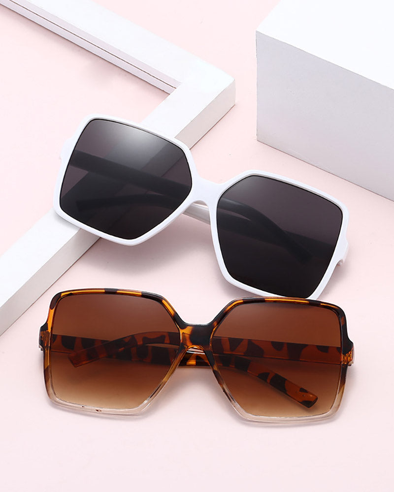 1Pair Square Frame Oversized Gradient Lens Sunglasses