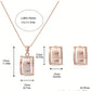 2PCS Square Opal Trendy Pendant Necklace & Earrings Jewelry Set