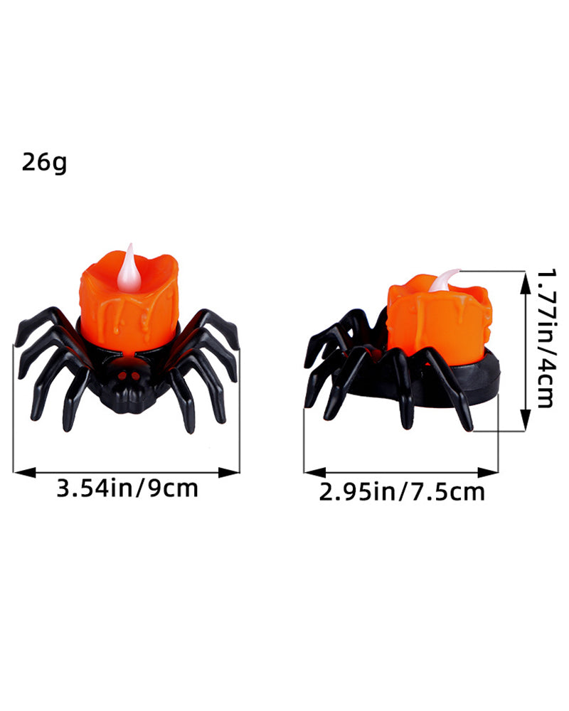 12pcs Halloween Decorations Battery Operated Spider Tealights Set