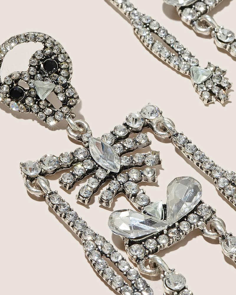 Halloween Skeleton Pattern Studded Earring