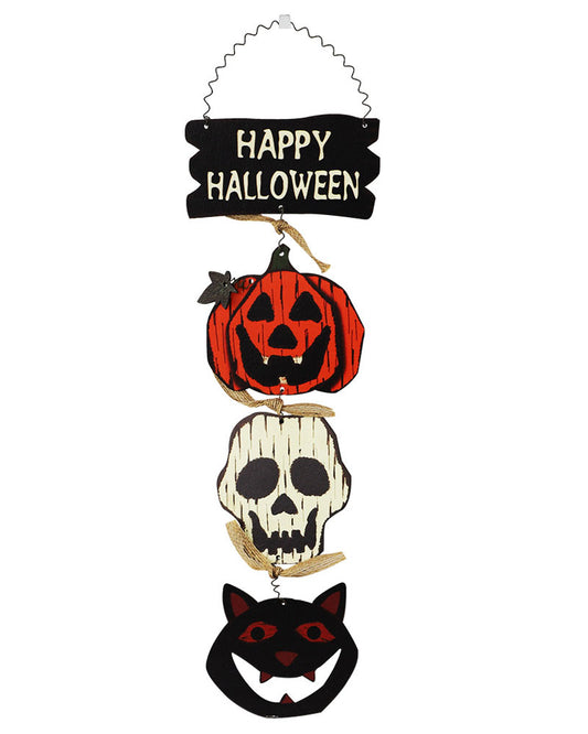 1pc Halloween Wooden Door Hanging Welcome Sign Ornament Home Outdoor Haunted House Decoration