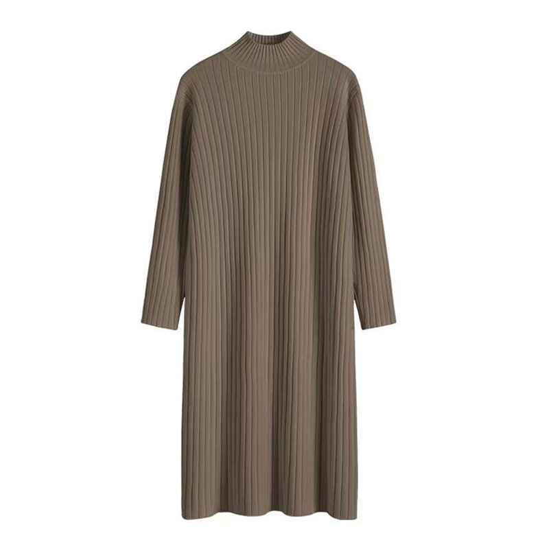 Women-Turtleneck-Long-Lantern-Sleeve-Casual-Loose-Oversized-Sweater-Dress-Soft-Winter-Pullover-Dresses