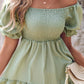 Off Shoulder Shirred Flowy Swing Dress