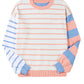 Pale Chestnut Colorblock Striped Drop Shoulder Cozy Sweater