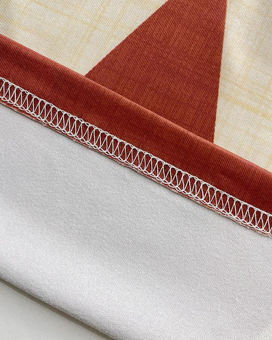 Geometric Print Thick Strap Dress Casual Slim Fit Slit Maxi Dress with Pockets