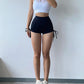 Ruched Drawstring High Waist Active Shorts
