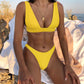 Women's Classic Solid Color Underwear Bikini Beach Set