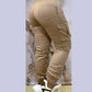 Chain Decor Pocket Design Cuffed Cargo Pants
