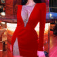Long Sleeve Fishnet Patch Bodycon Dress