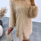 Fluffy Long Sleeve Casual Dress