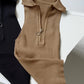 Sleeveless Polo Neck Metal Zipper Front Tank Casual Slim Fit Knit Top
