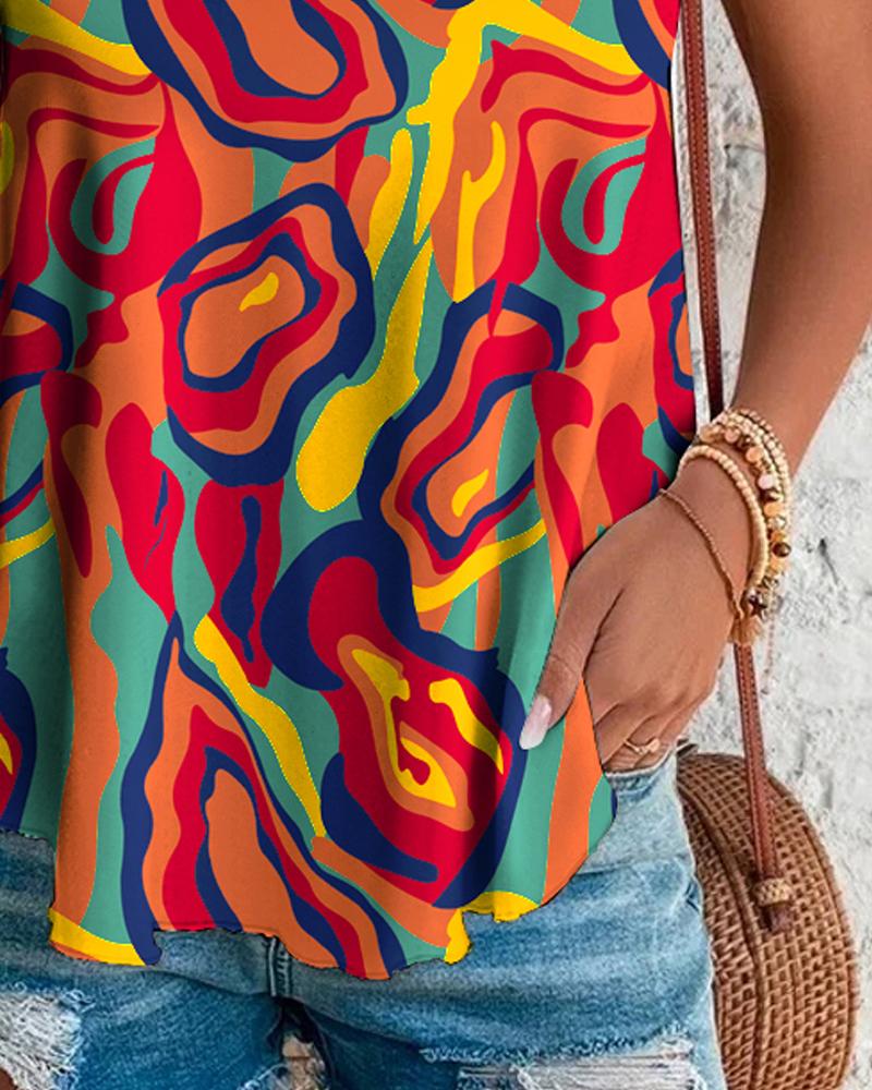 Multi color Abstract Print Cami Top