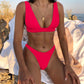 Women's Classic Solid Color Underwear Bikini Beach Set