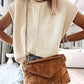 Round Neck Cap Sleeve Sweater Top Casual Loose Fit Summer Pullover Top