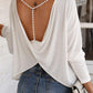 Beaded Strap Backless Twisted Top