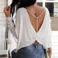 Beaded Strap Backless Twisted Top