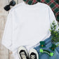 White lucky Clover Sequin Graphic Drop Shoulder Sweatshirt
