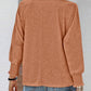 Round Neck Shirred Lantern Sleeve Long Sleeve Softy Basic T Shirt Casual Tee