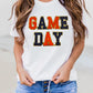 White Glitter GAME DAY Rugby Football Season Round Neck T Shirt