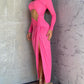Cutout Twisted High Slit Maxi Dress
