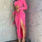 Cutout Twisted High Slit Maxi Dress