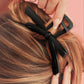 Black Frosted Bow Knot Plastic Hair Clip