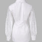 Lantern Sleeve Eyelet Embroidery Top