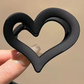 Black Cutout Heart Shape Frosted Small Hair Clip