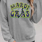Gray Sequin Mardi Gras Lightening Graphic Pullover Sweatshirt