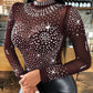 Rhinestone Studded Long Sleeve Bodysuit