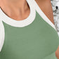 Contrast Binding Tank Tops Summer Sleeveless Basic Cami Top Shirt Slim Knit Ribbed Racerback Blouses