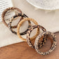 Light French Beige 5Pcs/Set Animal Pattern High Elastic Hair Tie