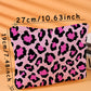 Bright Pink Leopard Print Corduroy Zipped Makeup Storage Bag