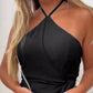 Halter Sleeveless Waist One Piece Romper Dress Sexy Slim Fit Tied Detail Romper