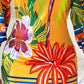 Tropical Print Boat Neck Casual Dress
