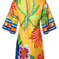 Tropical Print Boat Neck Casual Dress