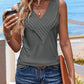 V Neck Sleeveless Ruched Tank Casual Slim Fit Top
