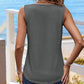V Neck Sleeveless Ruched Tank Casual Slim Fit Top