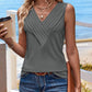 V Neck Sleeveless Ruched Tank Casual Slim Fit Top